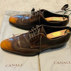 CANALI leather mens dress shoe Size 43